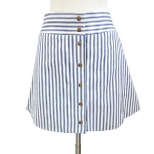 HARVEY FAIRCLOTH Flared Ticking stripe mini skirt sz 8 USA